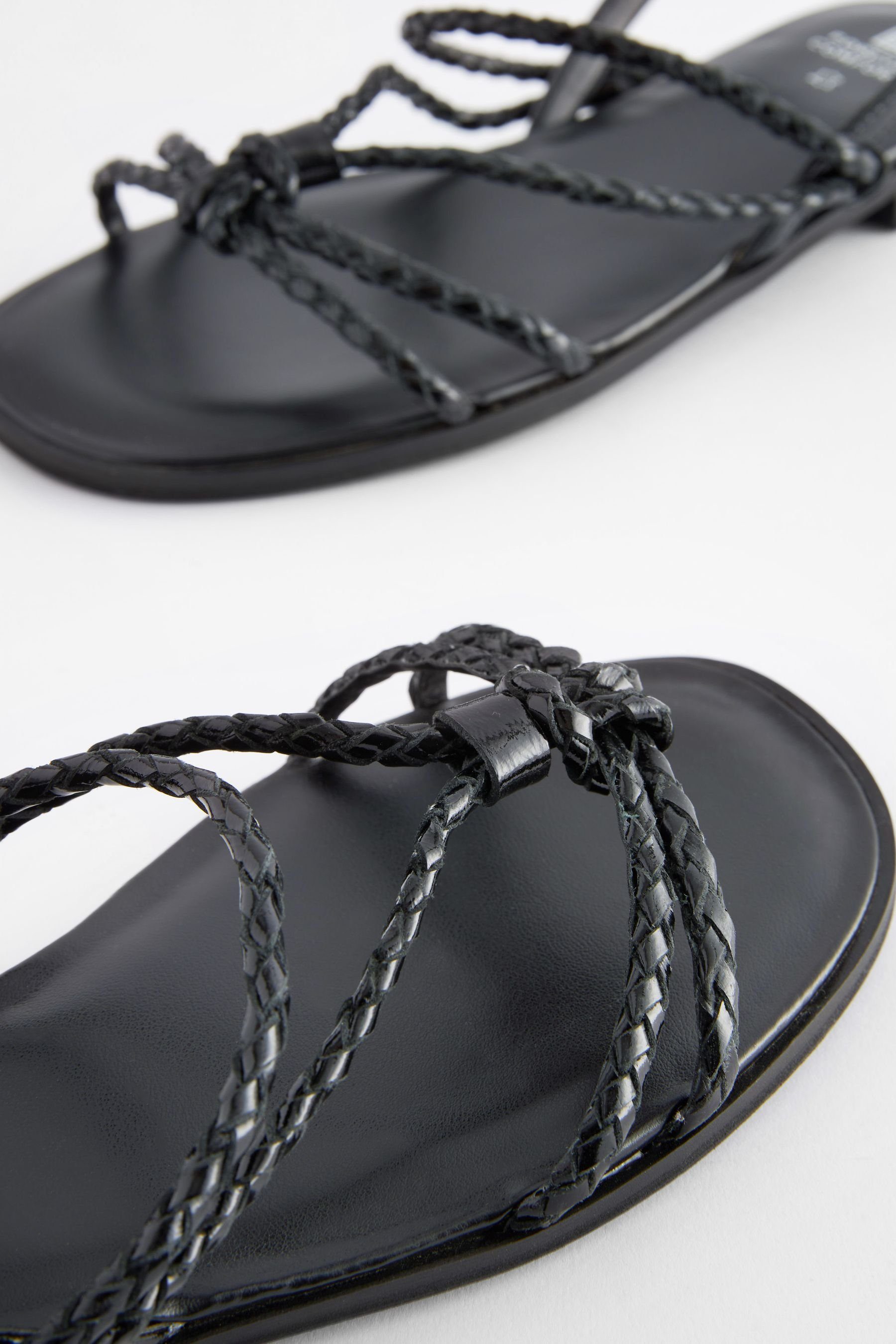 Forever Black Next geflochtene Sandale Leder-Sandalen (1-tlg) Comfort®
