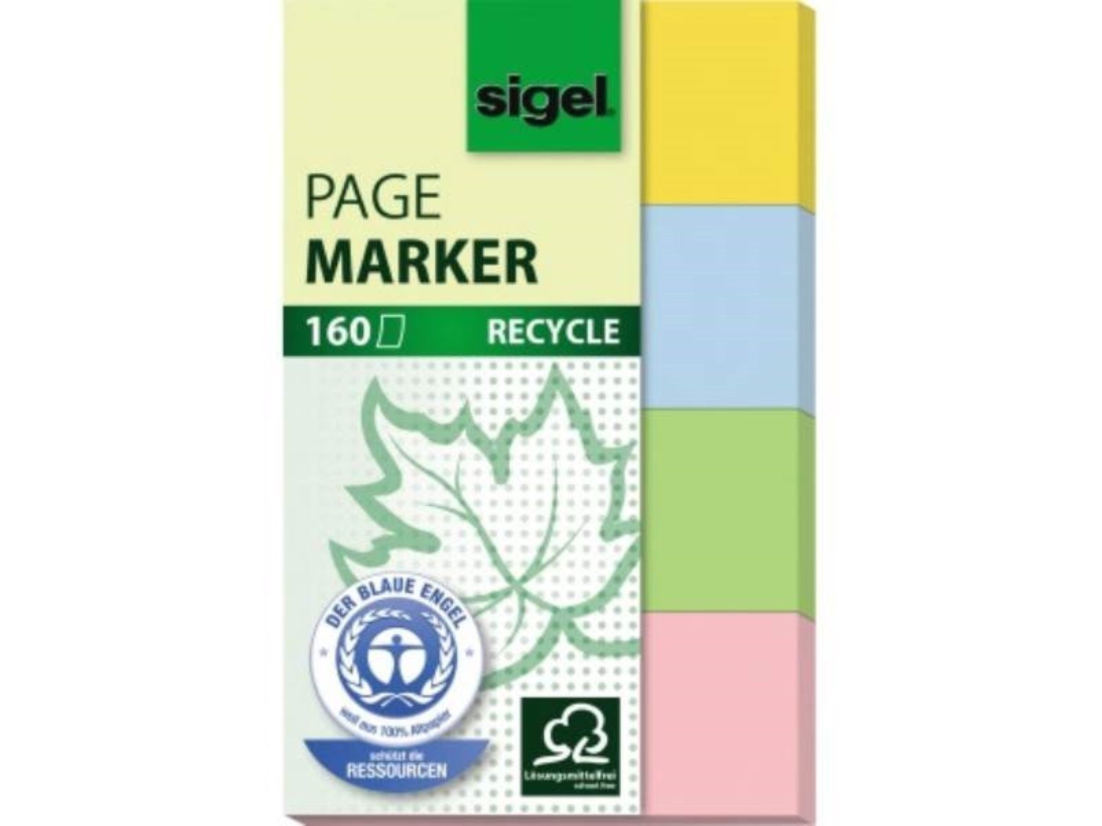 Sigel Marker Sigel HN604 farbig St./Pack. sortiert Recycle Mar Haftmarker 4 20x50mm