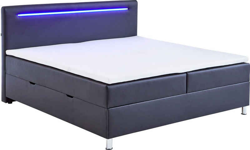 meise.möbel Boxbett »Candela«, mit LED-Beleuchtung, Bettkasten und Topper