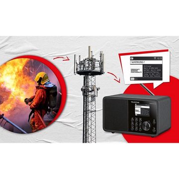 TELESTAR DIRA M 1 A mobil DAB+/UKW und Internetradio mit EWF Warnsystem Digitalradio (DAB) (2600 mAh Akku mit bis zu 15 Betriebsstunden und kurzem Ladeintervall, 10 W, Katastrophenschutz Bevölkerungswarnung Notfallwarn Notfallradio, EWF)
