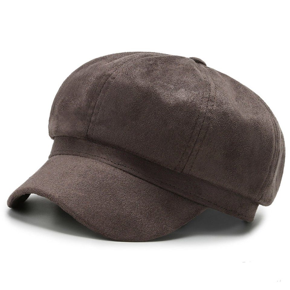 Blusmart Baskenmütze Modischer Hut, Mehrzweck-Freizeit-Baskenmütze, Tragbar Wildleder grau