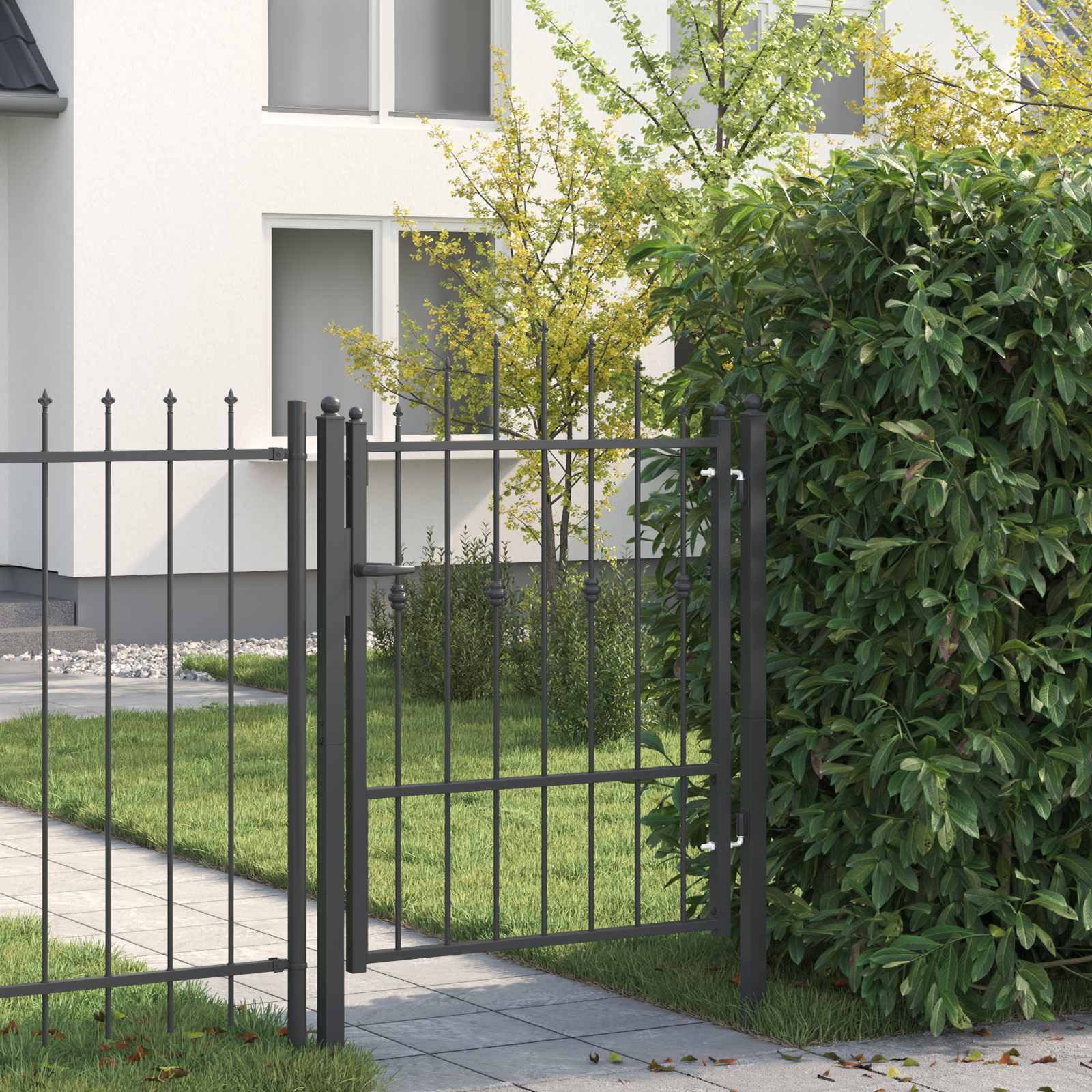 vidaXL Gartentor Zauntor ASTEN 100 x 125 cm Metall Schwarz Abschließbar