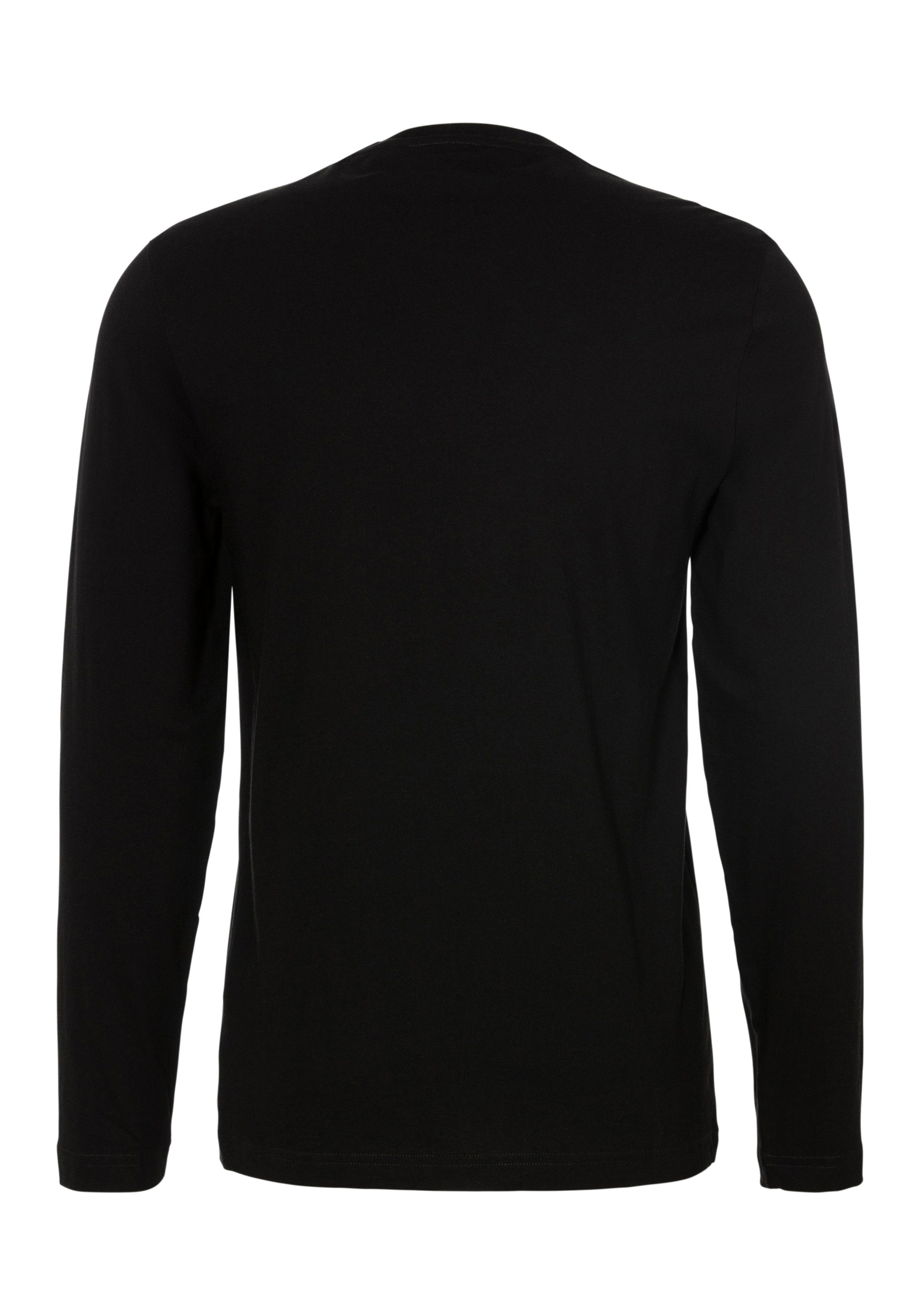 (1-tlg) schwarz mit der Logo Lacoste Brust Lacoste auf Langarmshirt