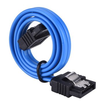 adaptare adaptare 31503 30 cm SATA III-Kabel, 6 GB/s mit Metallclips blau Computer-Kabel