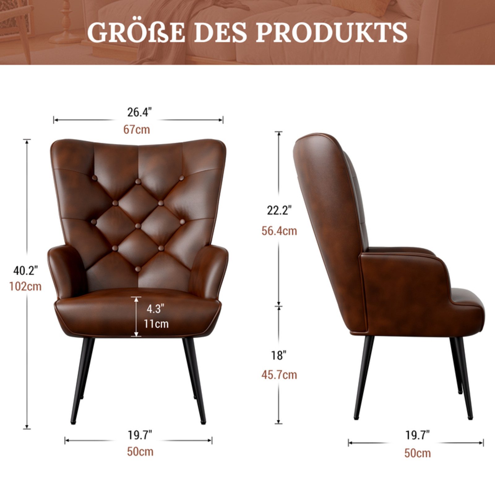 HawthyHome Polsterstuhl Eleganter Polstersessel, Schminktisch Stuhl mit Met günstig online kaufen