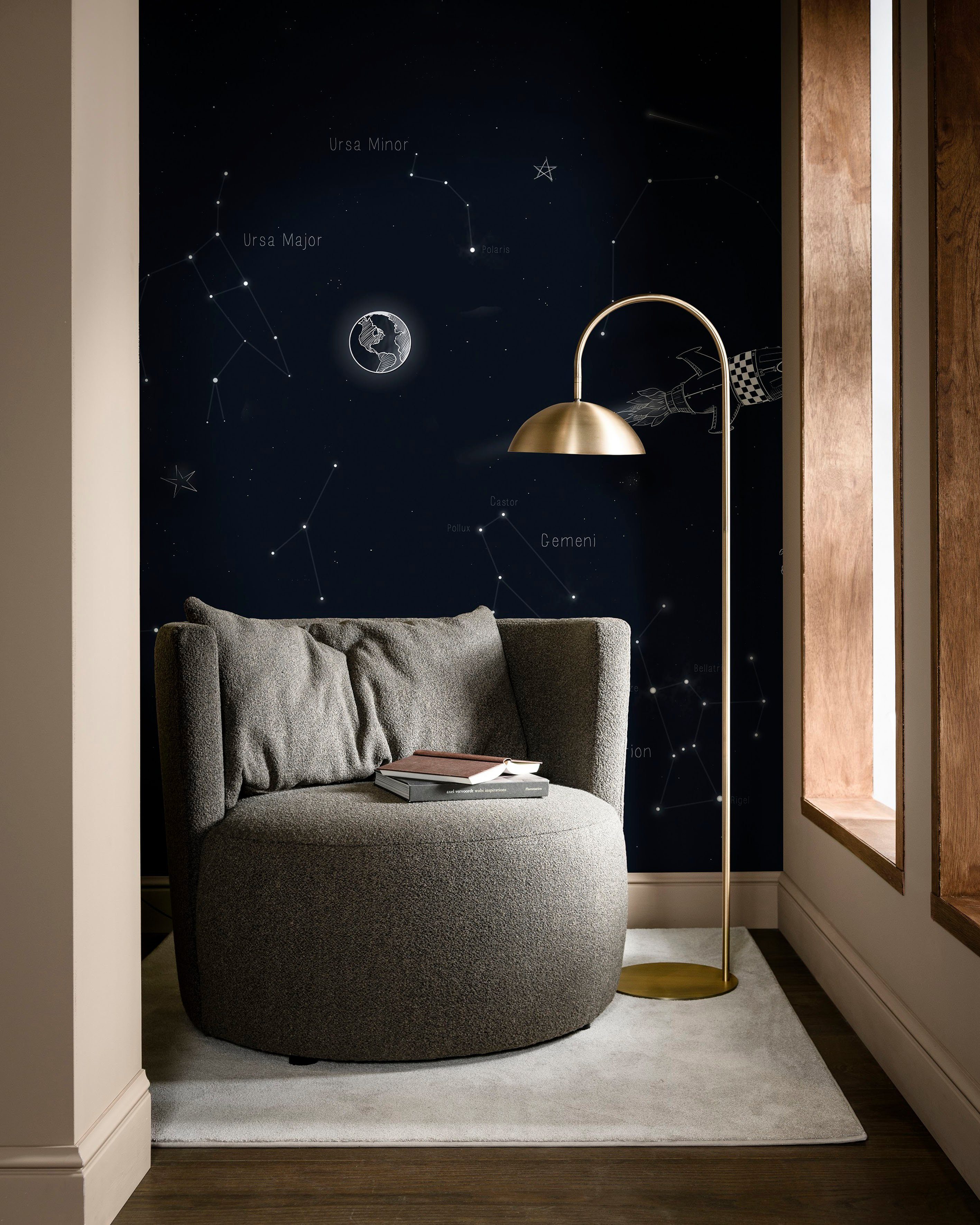 vtwonen Fototapete Universum, glatt, uni, (1 St), Schwarz - 300x300cm