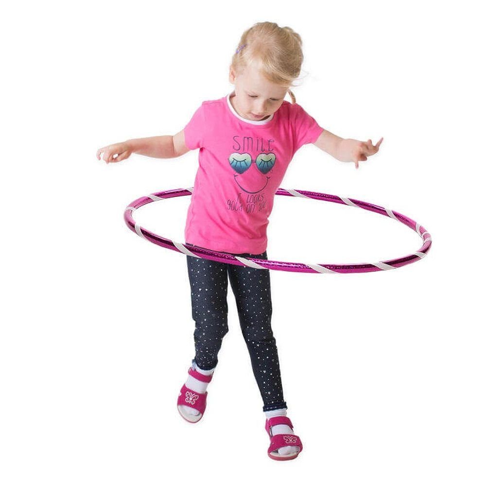 Hoopomania Hula-Hoop-Reifen Funny Kinder Hula Hoop, Ø70cm, Pink-Weiss Pink-Weiß