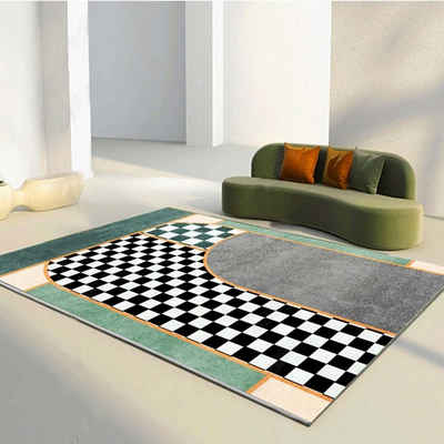 Designteppich Weicher Teppich für kleine Flächen, Teppich für den Inneneingang, FIDDY, Quadratisch: 80 x 120 cm, Höhe: 8 mm, Bodenmatte geeignet für den Hauseingang, stilvolles Design