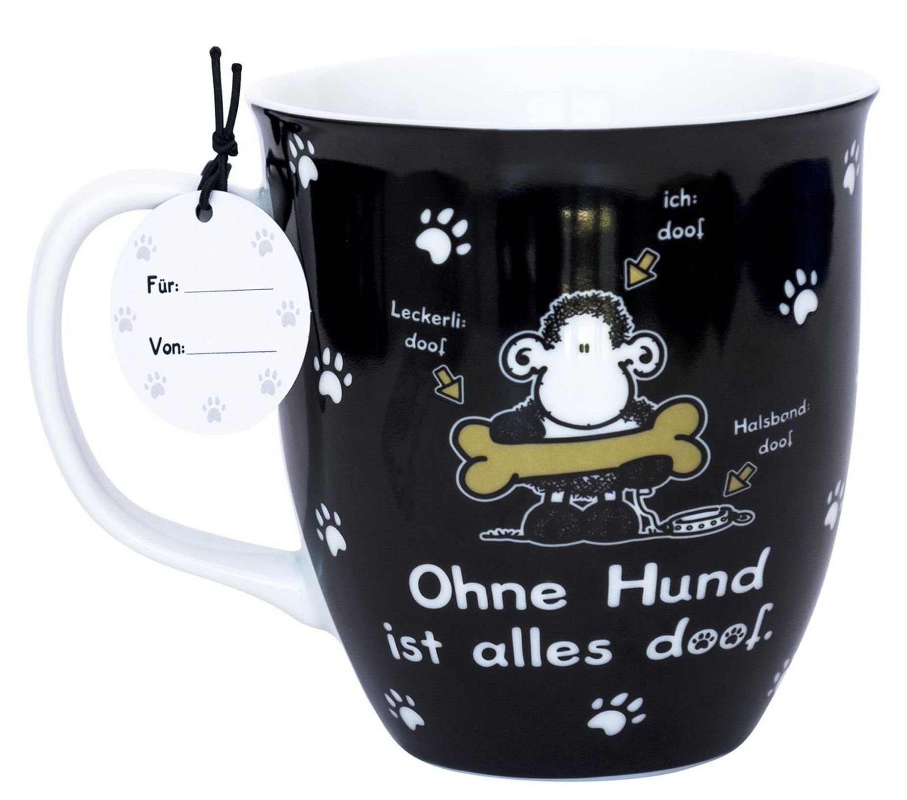 Sheepworld Tasse Sheepworld - Geschenk- Büro- Kaffee- Tasse "Ohne Hund ist alles doof"