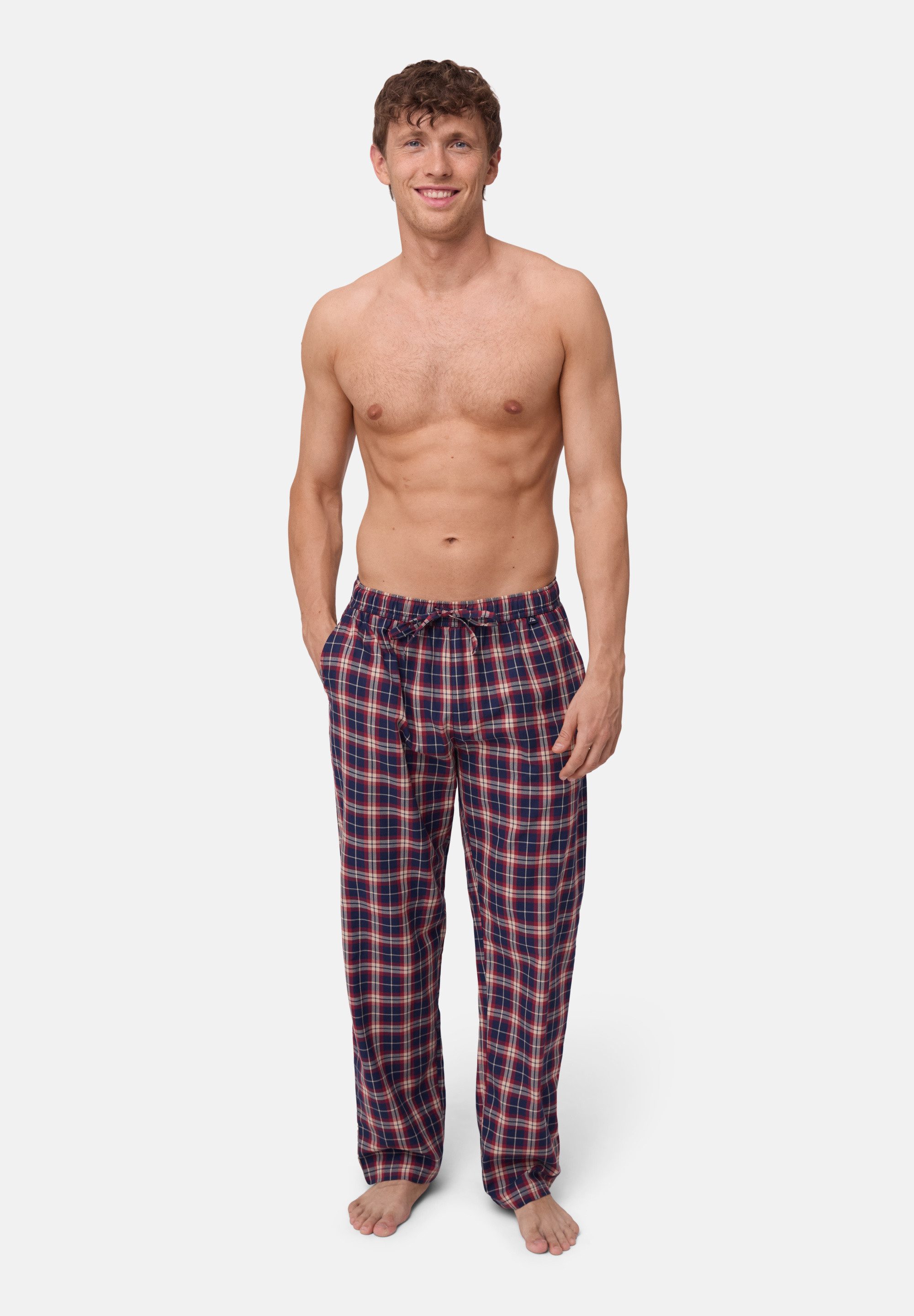 DANISH ENDURANCE Pyjamahose Pyjama Herren Schlafanzug aus Baumwolle, weiche Lounge-Hose mit Taschen