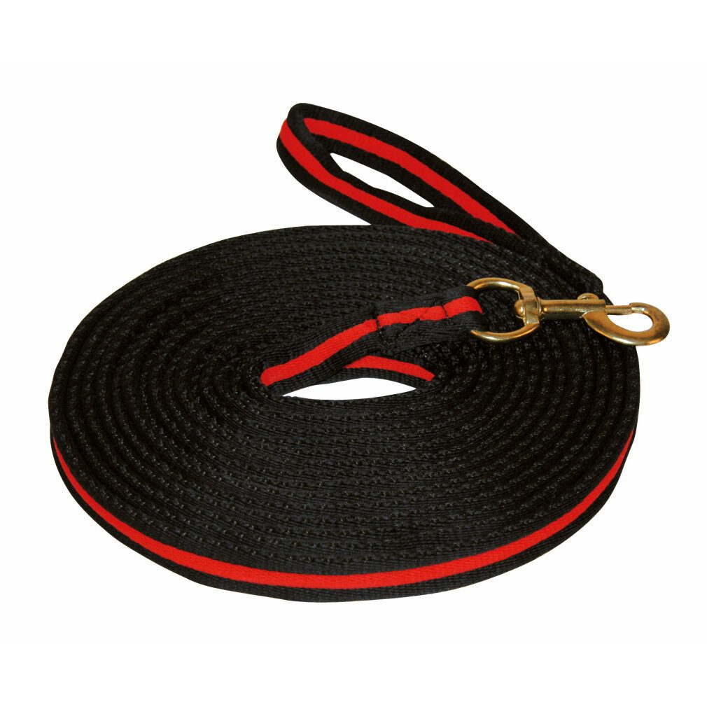 Kerbl Pet Hundeleine Longierleine soft lux schwarz mit Verschluss 8 m, (Packung)