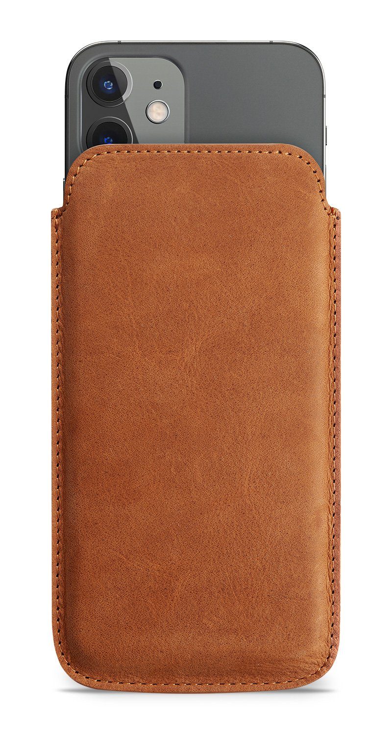 wiiuka Handyhülle sliiv MORE Hülle für iPhone 12 / 12 Pro, Tasche Handgefertigt - Echt Leder, Premium Case