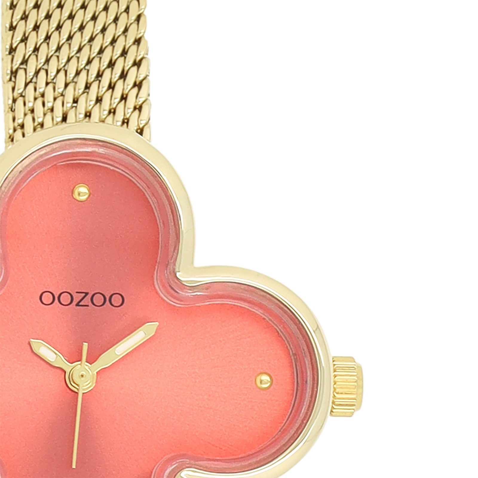 OOZOO Quarzuhr Oozoo Damen Armbanduhr Timepieces Analog, (Analoguhr), Damenuhr kleeform, extragroß (ca 32x32mm) Metallarmband, Fashion-Style