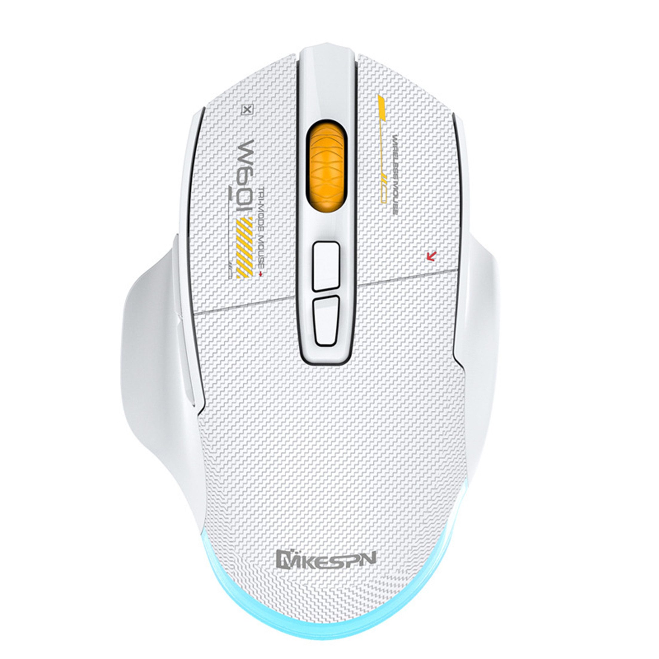 KINSI 3-Modus Gaming Maus,Kabelgebunden + 2,4G Funk + Bluetooth Maus Maus (Bluetooth, Funk, Makro-programmierbar, bis 12800 DPI, RGB-Beleuchtung)