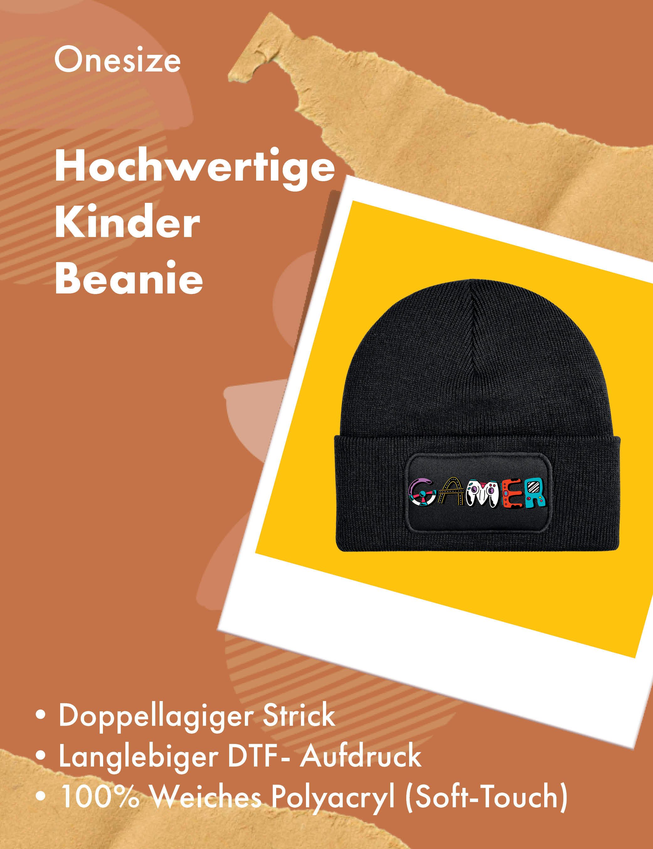 Youth Designz Beanie Unisex Kinder Beanie Mütze "Gamer" echte Zocker Gamer Print Geschenk mit lustigem Aufdruck für Jungen und Mädchen Statement