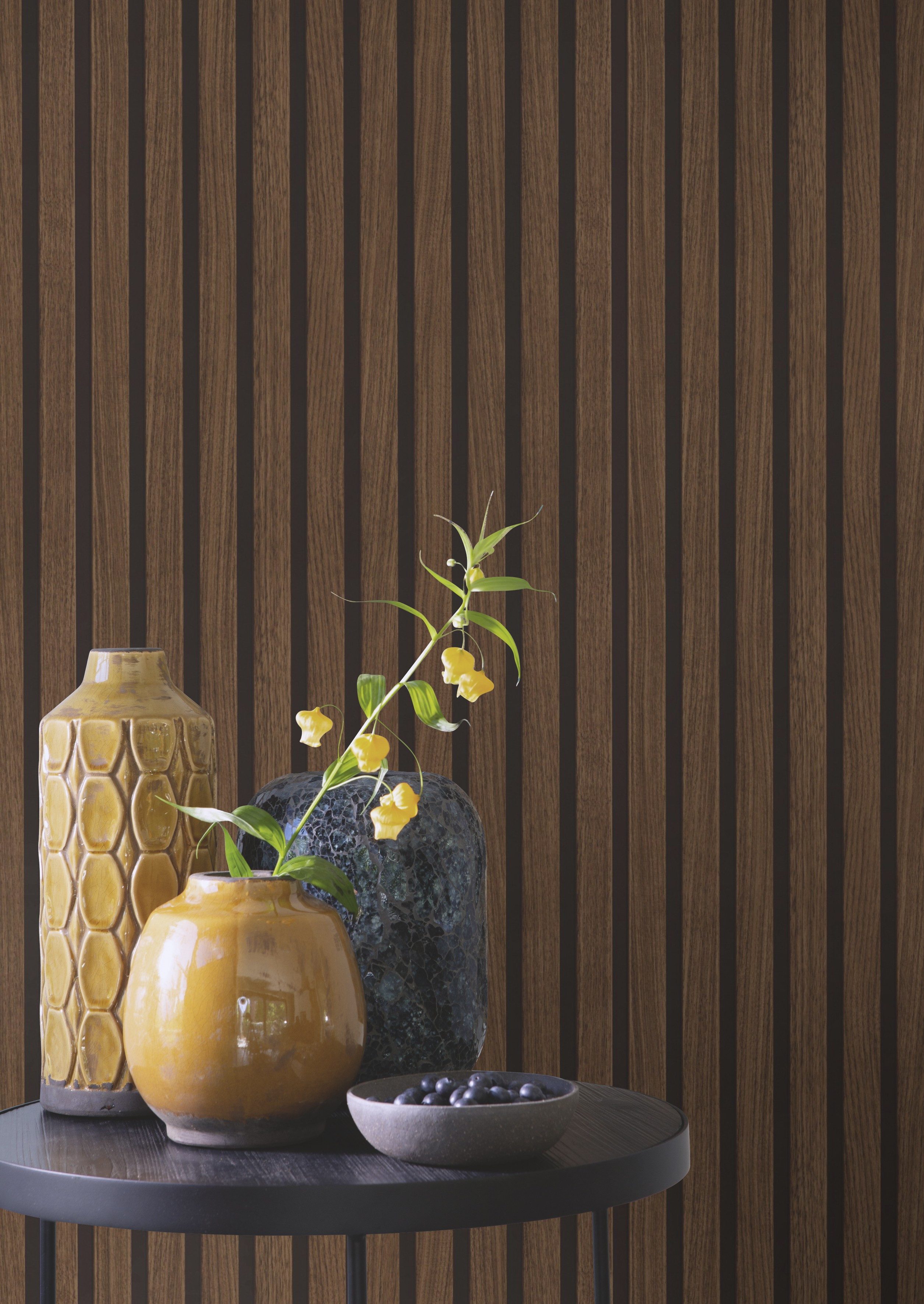 Rasch Papiertapete Papiertapete mit Holzpaneelen in Dunkelbraun, glatt, Hol günstig online kaufen