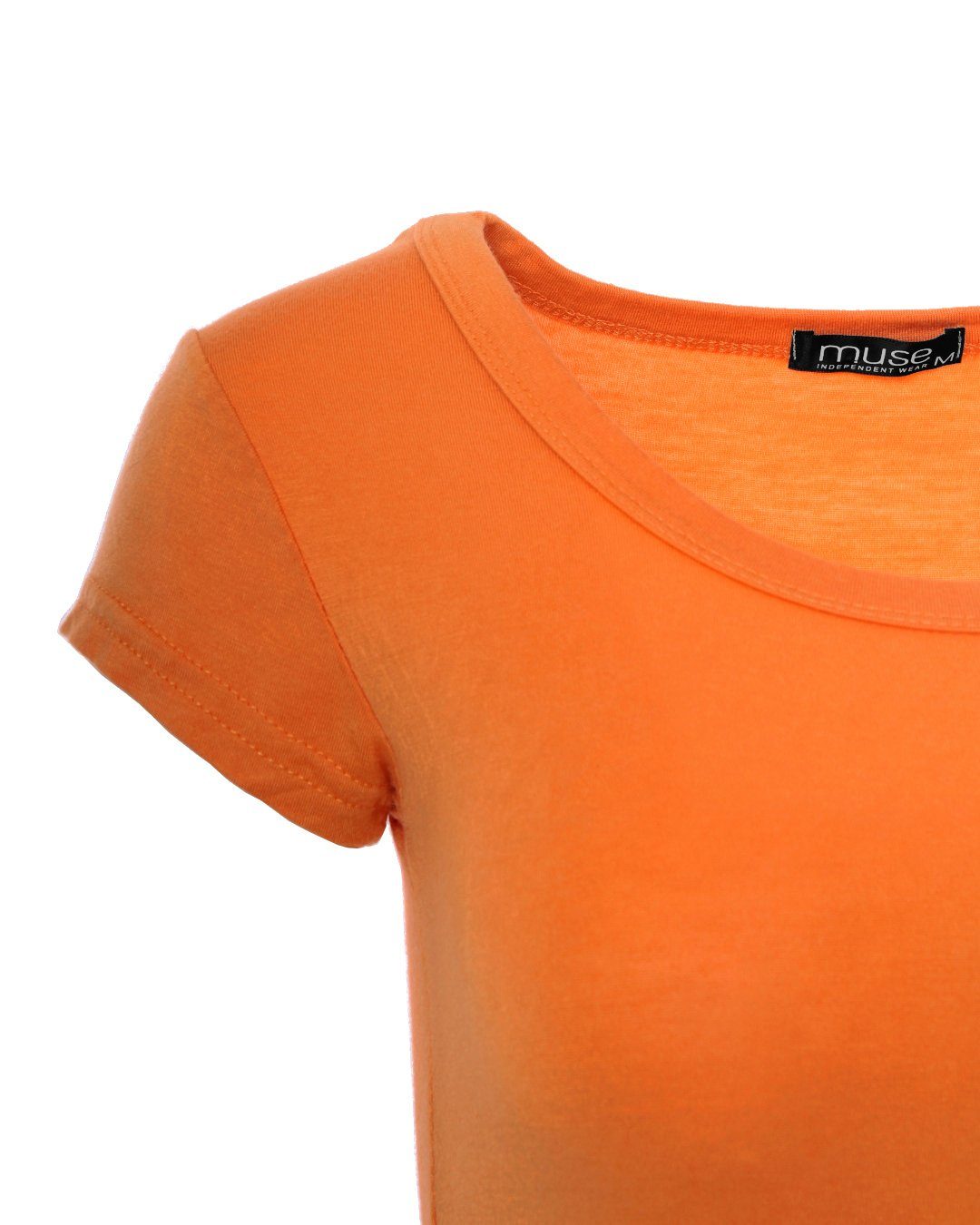 Muse T-Shirt Basic Kurzarm Fit 1001 Skinny T-Shirt dunkel-orange