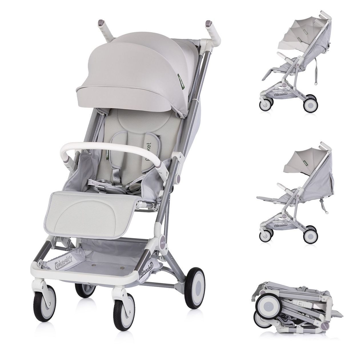 Chipolino Kinder-Buggy Pocket, EVA-Material, 5-Punkt-Gurt, Sonnendach, Rückenlehne verstellbar
