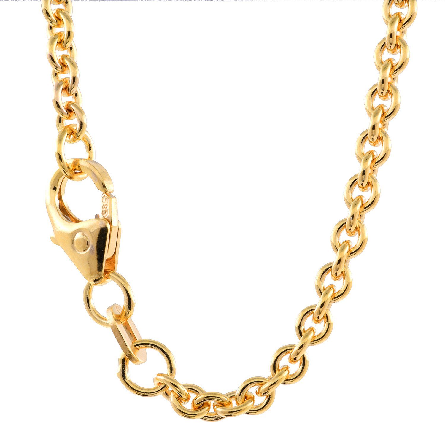 HOPLO Goldkette Ankerkette Halskette - Legierung 585 - 14 Karat Gold -  Kettenbreite 2,4 mm - Kettenlänge 42 cm, Made in Germany