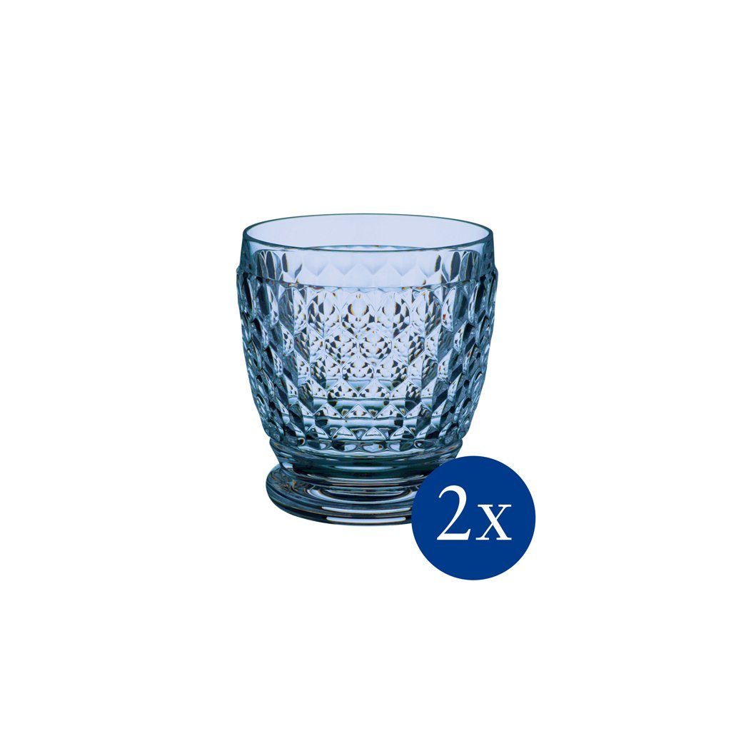 & coloured Boch Boston Villeroy Glas Becher blue Tumbler-Glas 2tlg., Set