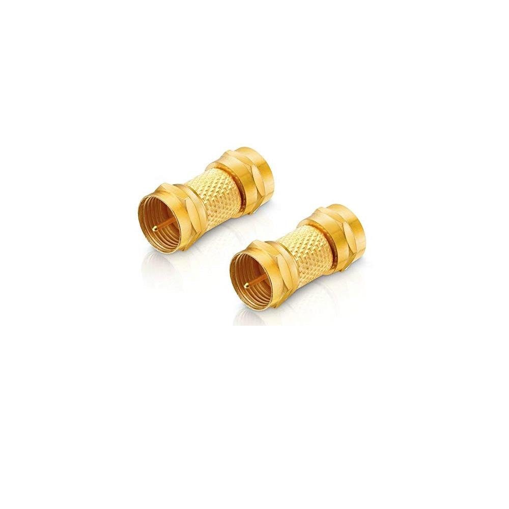 conecto Adapter F-Stecker auf F-Stecker vergoldet gold (2 Stück) SAT-Kabel