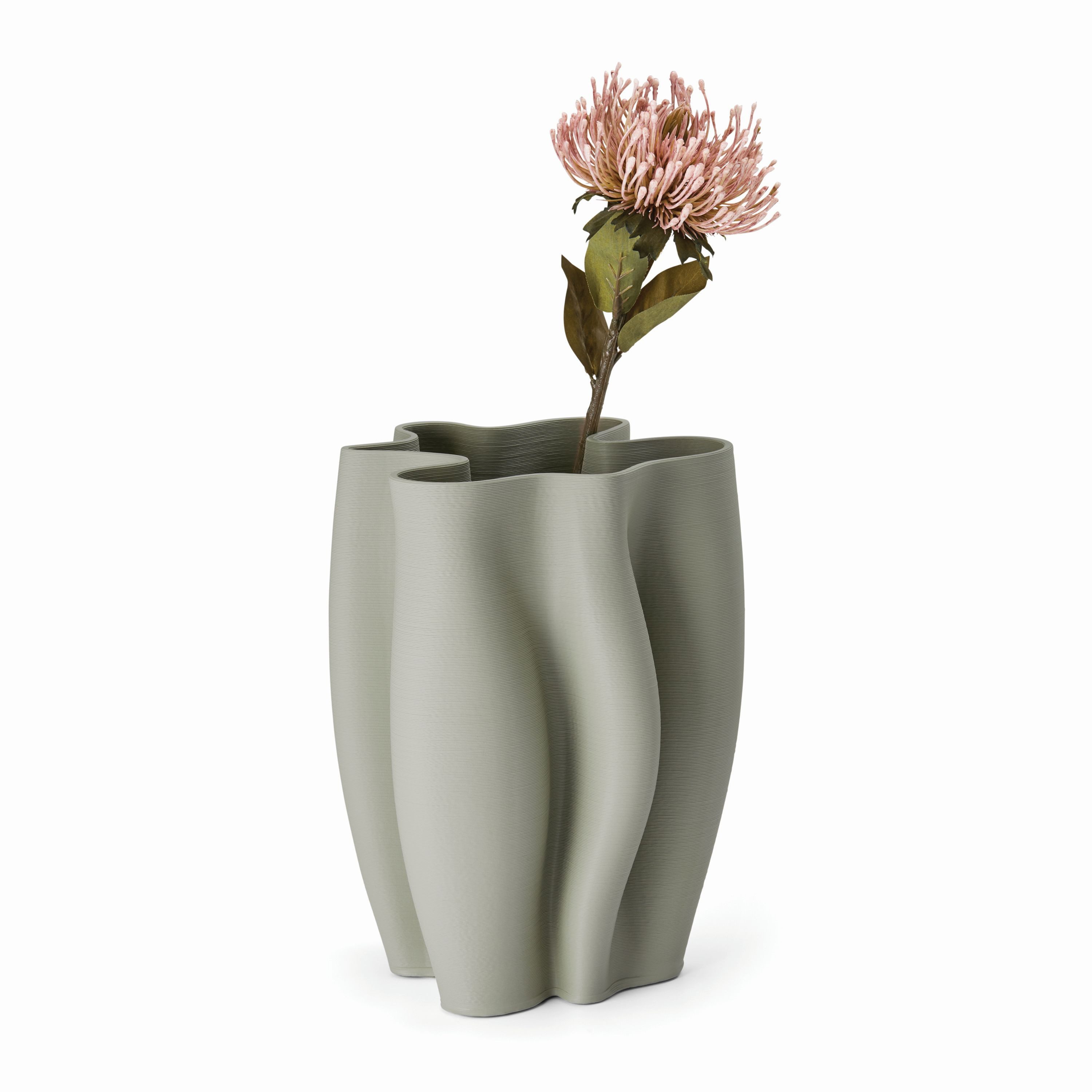 PHILIPPI Dekovase Floree, Wellenförmig, 3D-gedruckt, Cremeweiß, 20 x 20 x 28 cm
