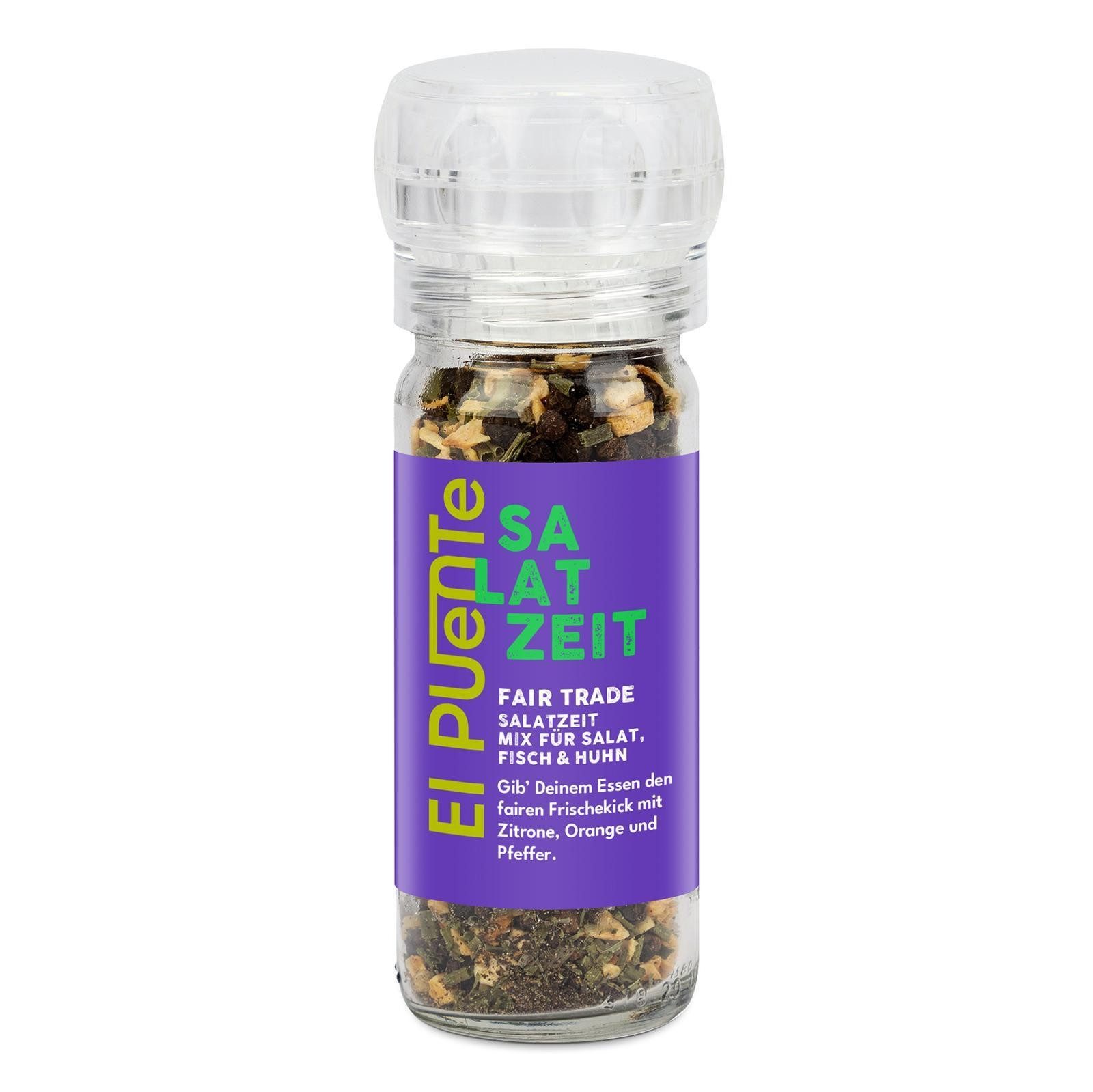 El Puente Gewürz Salatzeit Zitronenpfeffer-Mix in der Mühle, Fair Trade, Vegan, Fair Trade