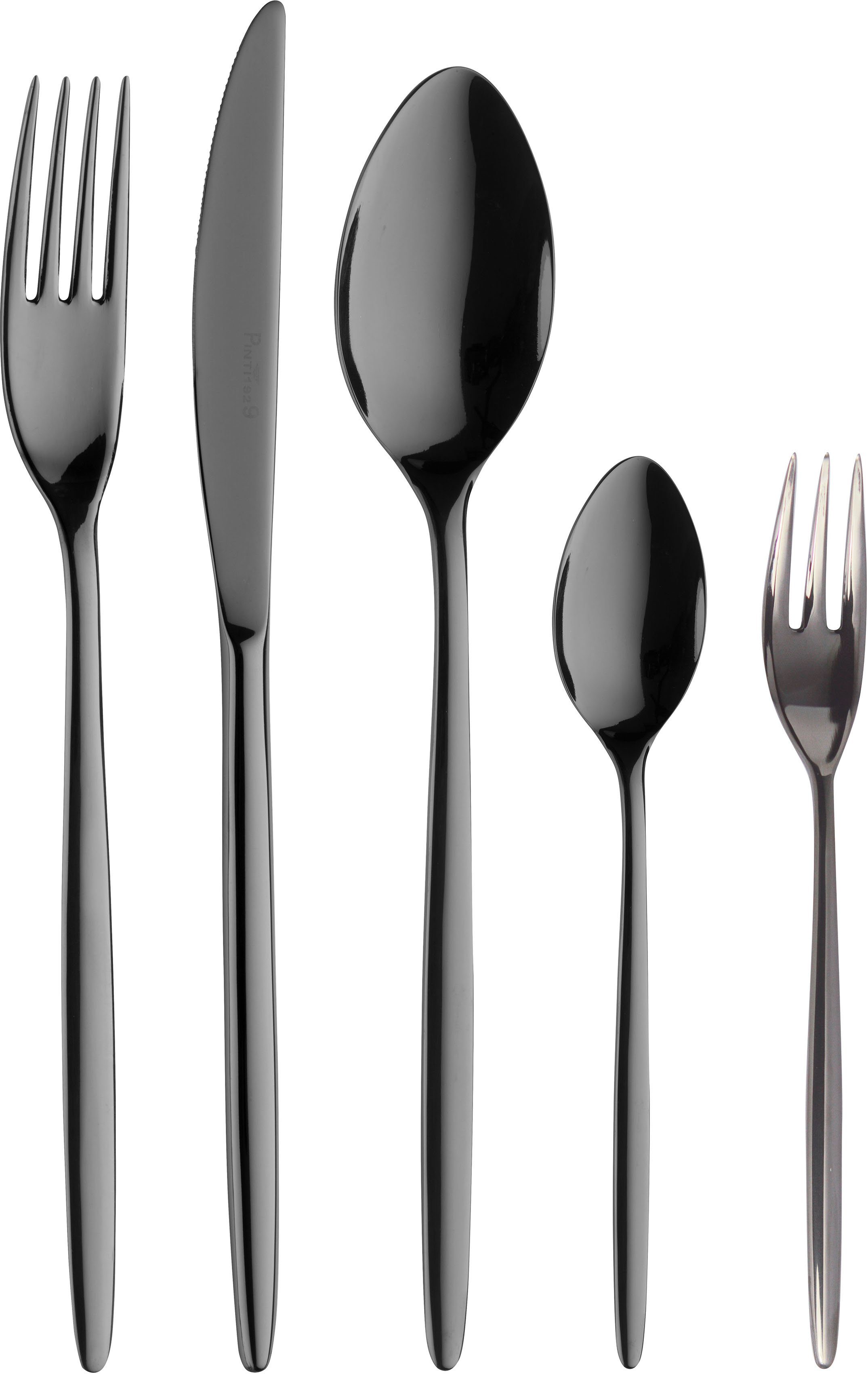 PINTINOX Besteck-Set Olivia Treasure (30-tlg), 6 Personen, Edelstahl 18/10, Optik Glänzend PVD Beschichtung