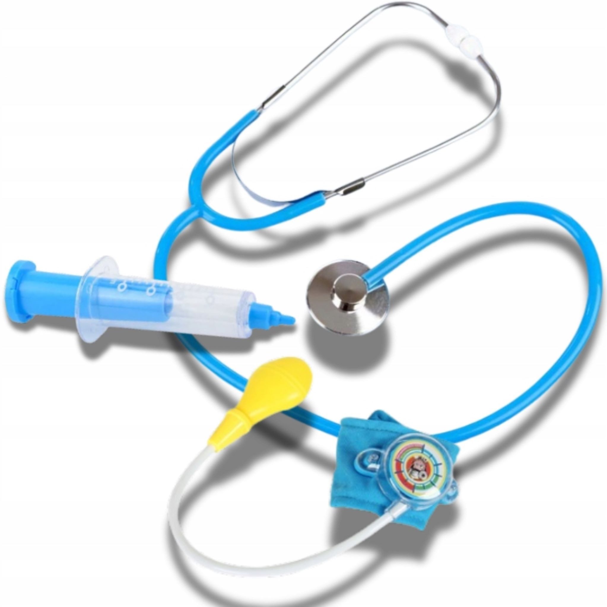 Hopki Kostüm Kinderarzt Kostüm Set mit Stethoskop, Spritze & Blutdruckmessgerät