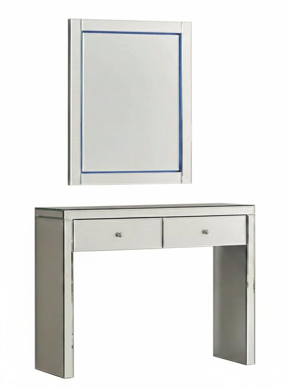 Xlmoebel Schminktisch Eleganter Schminktisch aus Holz in Silber mit Spiegel und, Made in Europa