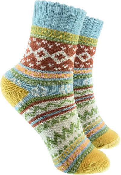 cosey Norwegersocken Bunte Socken in Norweger Design (33 – 40) (2-Paar)