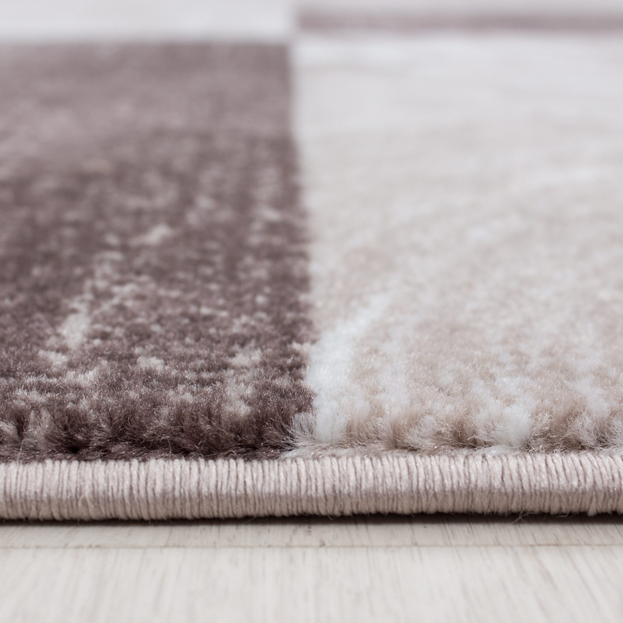 Carpettex Kurzflor-Bettumrandung Abstrakt Kariert Design, Höhe günstig online kaufen