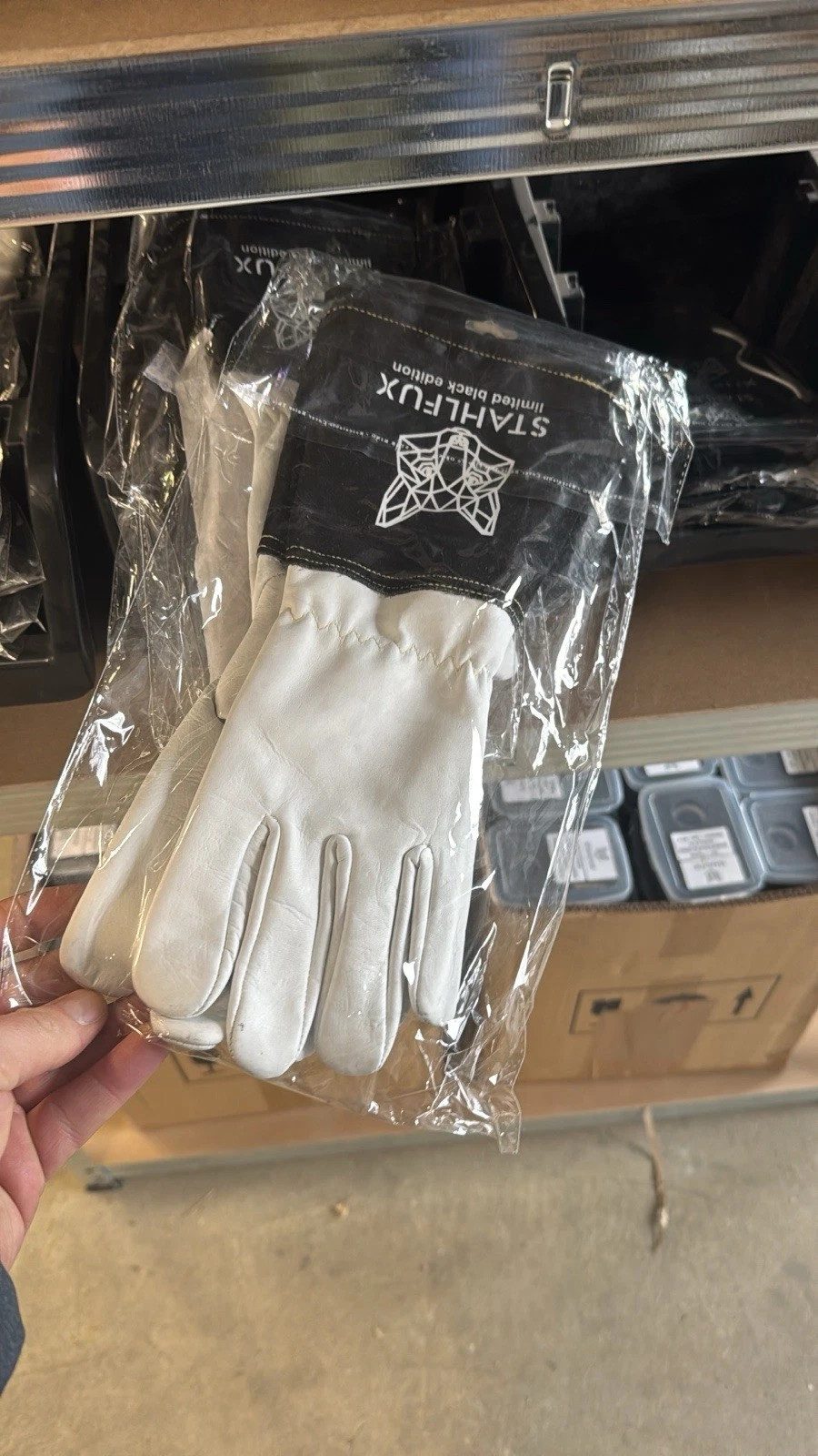 StahlFux Schweißerhandschuhe Arbeitshandschuhe hitzebeständiges Ziegenleder (Spar-Set, 1-St., robust) abriebfest und langlebig, ideal für präzise WIG-Schweißarbeiten