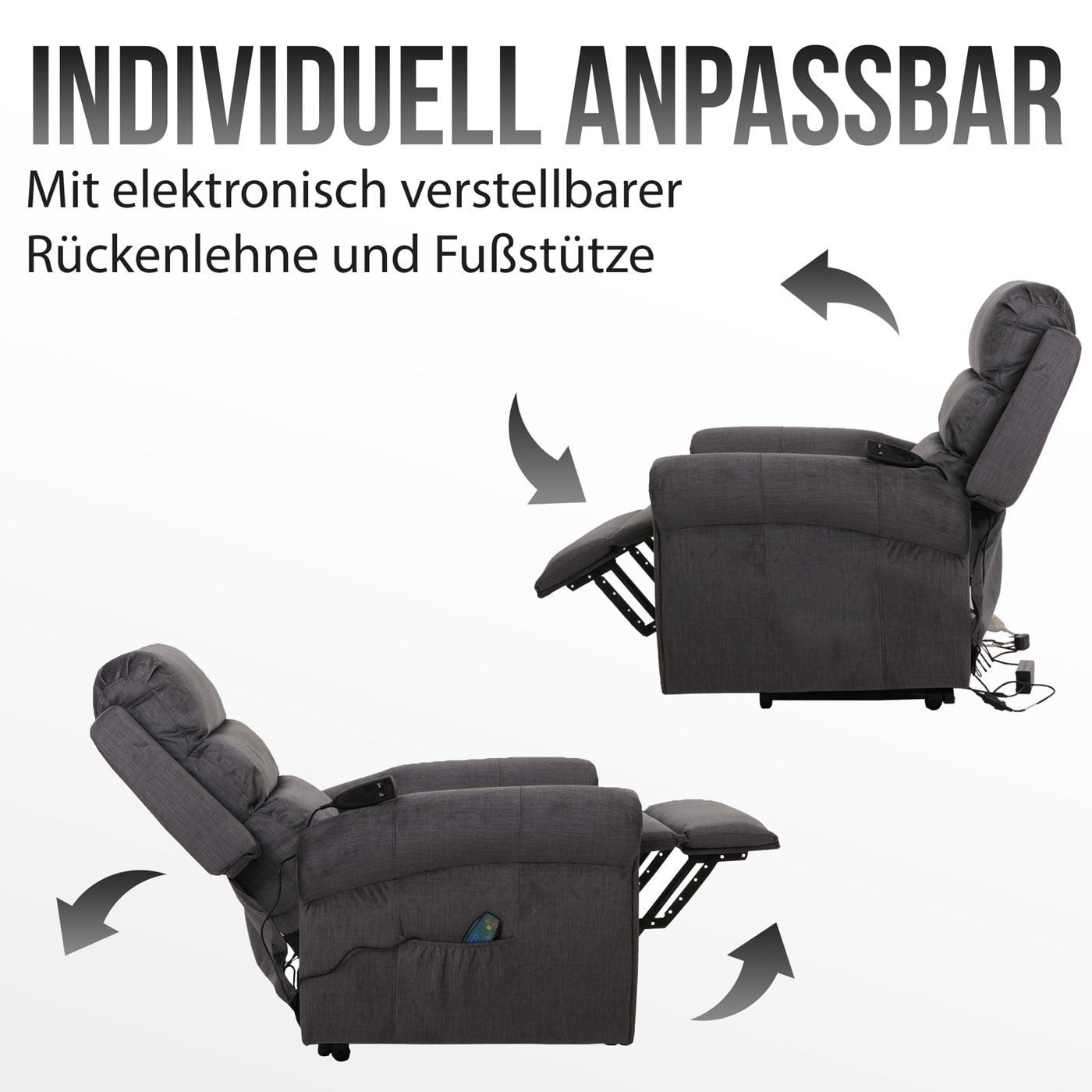 MCW TV-Sessel MCW-K63-CH, Hohe Stoffqualität 220g/m², Sicherer Stand in allen Positionen