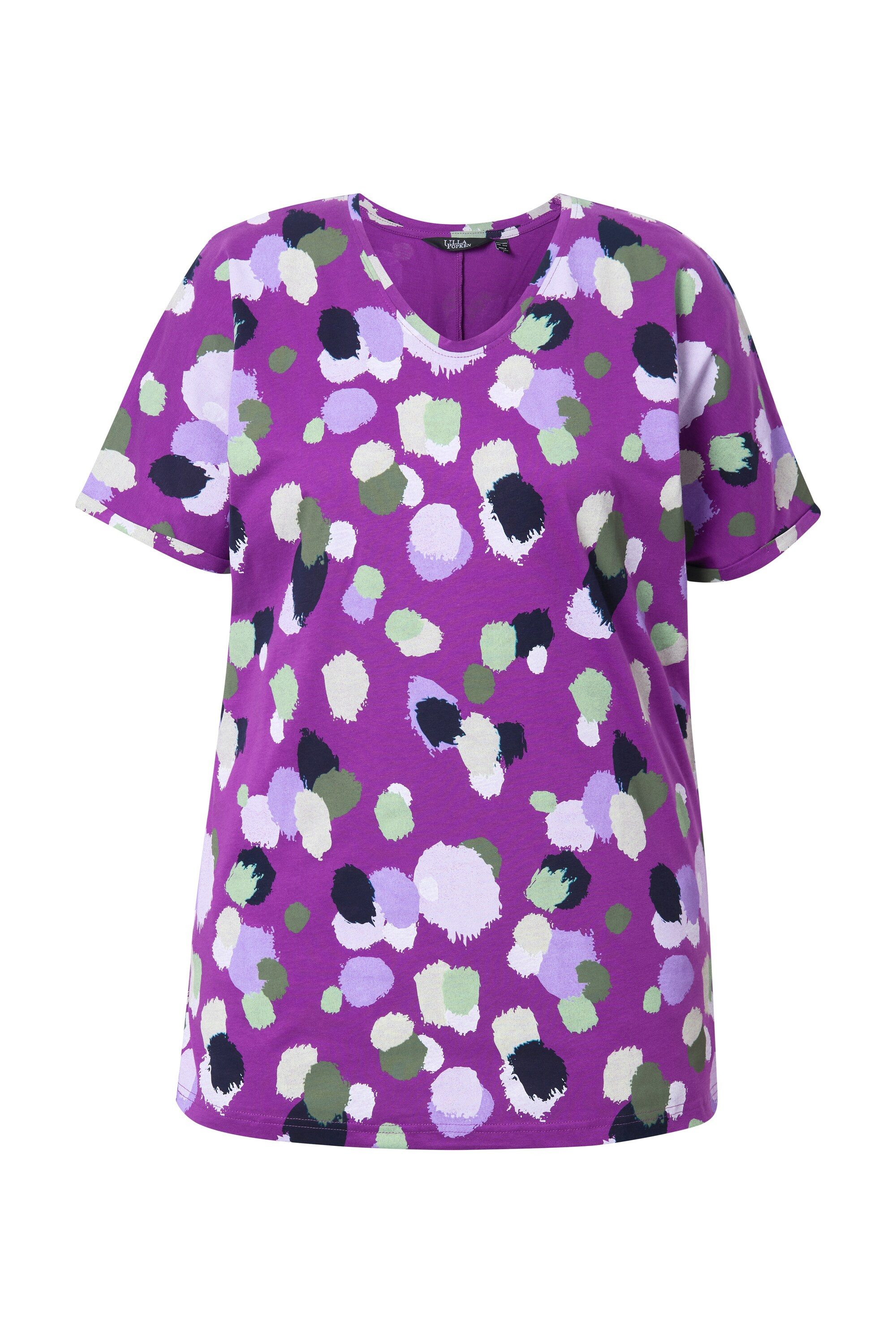 Ulla Popken T-Shirt T-Shirt Tupfen oversized günstig online kaufen