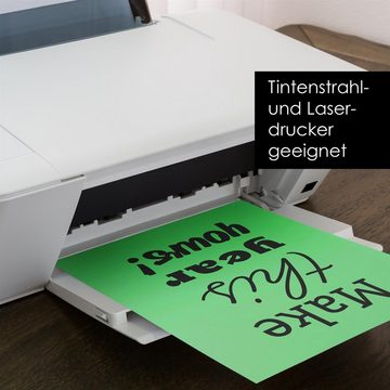 OfficeTree Transparentpapier 104 Blatt Bastelpapier bunt, Tonpapier A4 130g/m zum Basteln und Gestalten