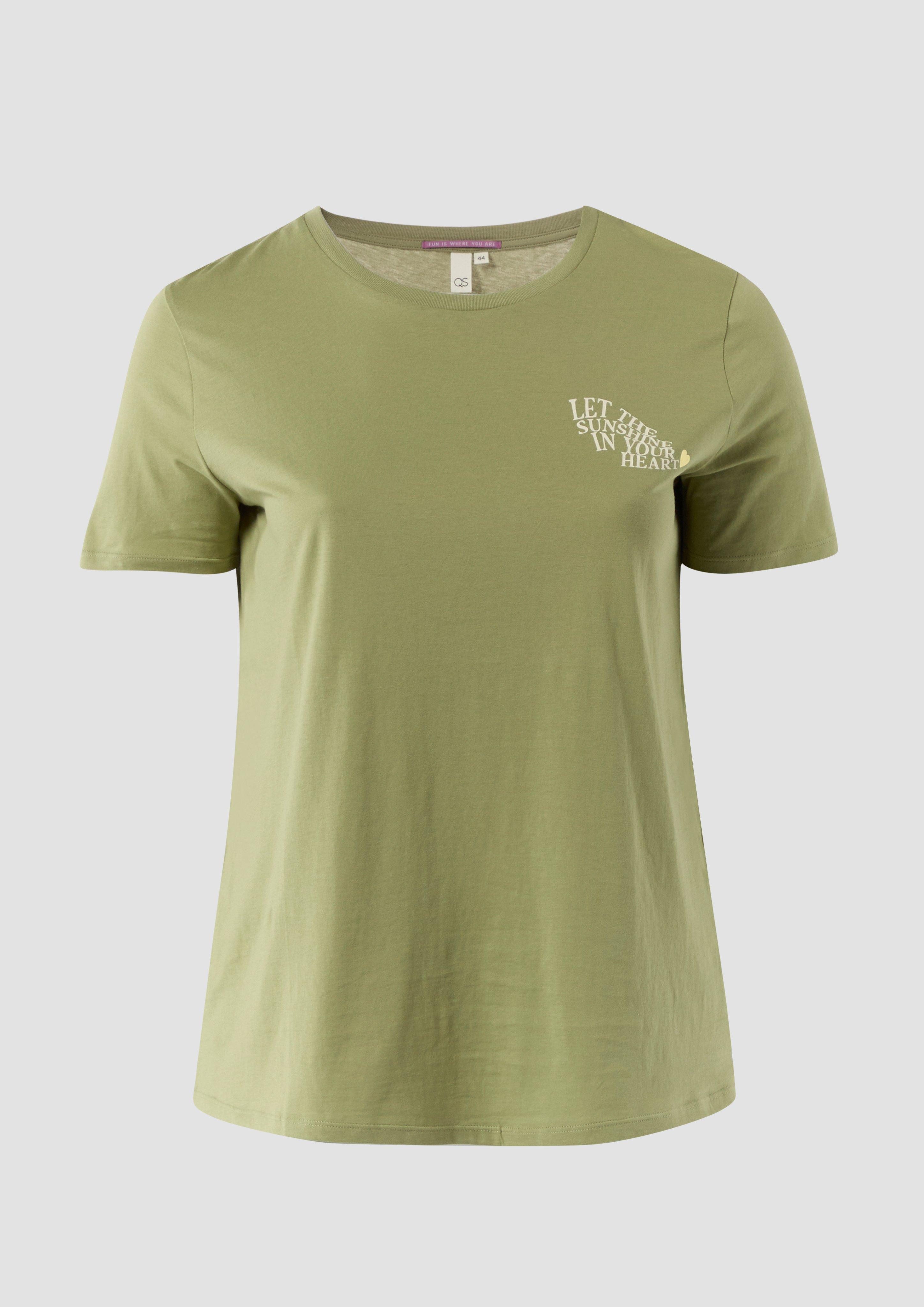 QS Kurzarmshirt T-Shirt aus Baumwolle mit günstig online kaufen