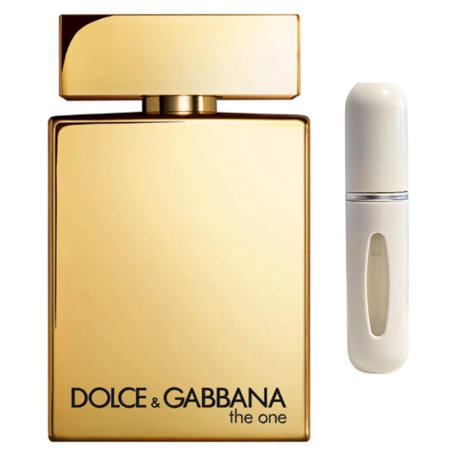 DOLCE & GABBANA Duft-Set The One For Men Gold Intense EDP – Holzig + Parfümzerstäuber (leer)