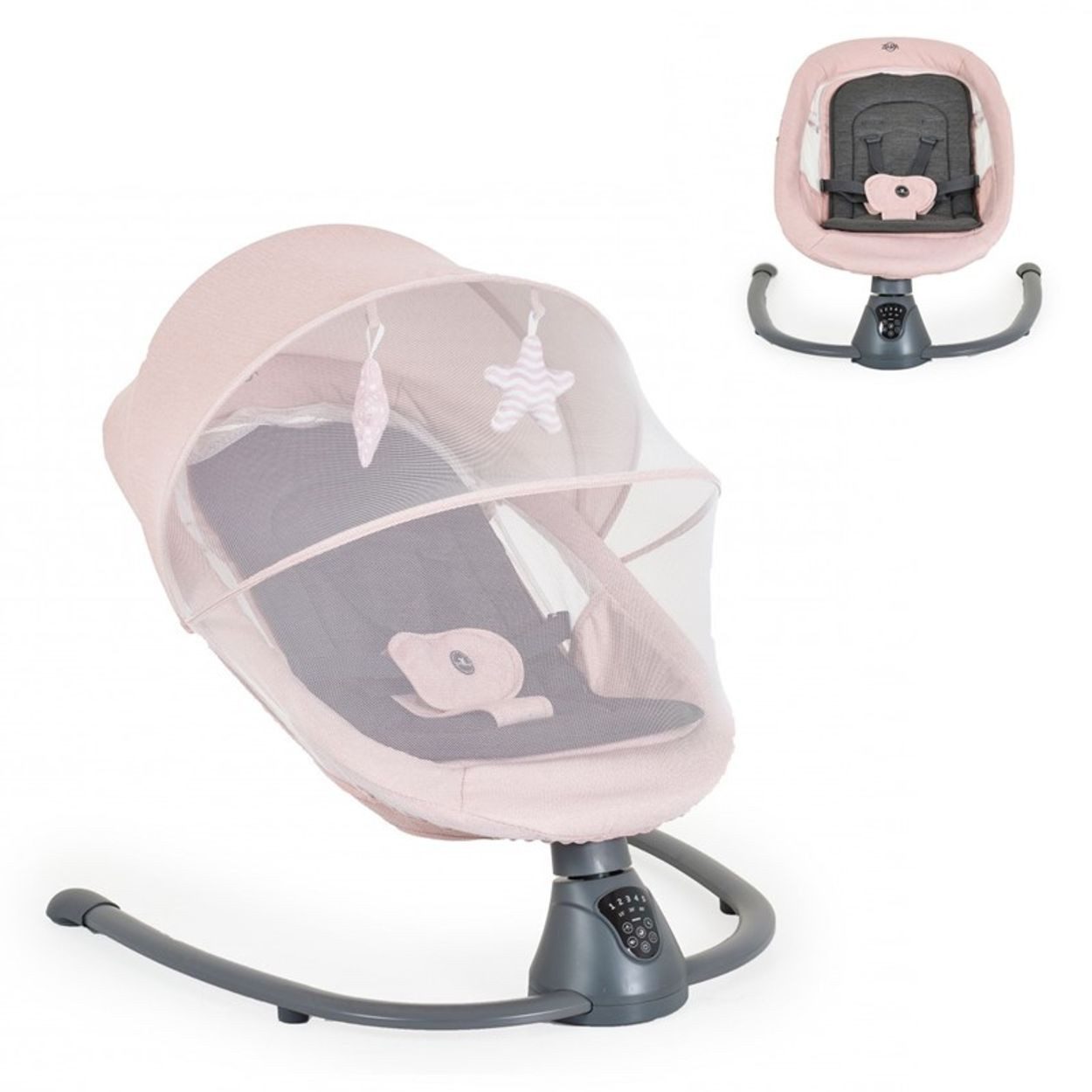 Cangaroo Babywippe Babywippe elektrisch Zara, Schaukelfunktion, Musik, Timer, Moskitonetz