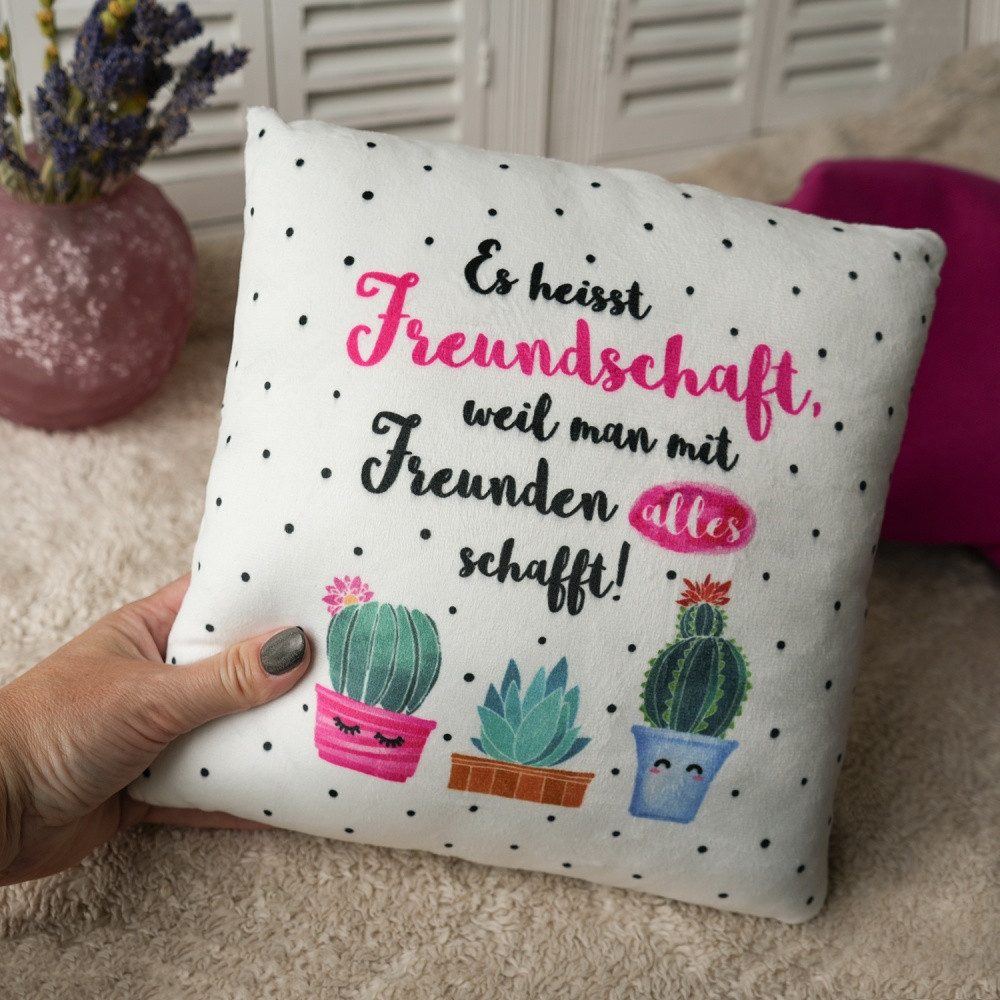 Sheepworld Dekokissen Plüschkissen »Es heißt Freundschaft«