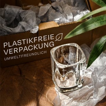 Praknu Schnapsglas 12er Set Schnapsgläser Eckig 5 cl - Stamperl Shotgläser für jede Party, Glas, Spülmaschinenfest - Standfest dank dickem Boden - Pinneken, Pinnchen