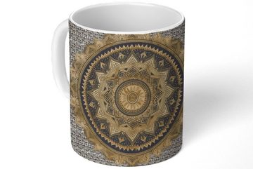 MuchoWow Tasse Mandala - Blume - Gold - Luxus - Bohème, Keramik, Kaffeetassen, Teetasse, Becher, Teetasse, Geschenk