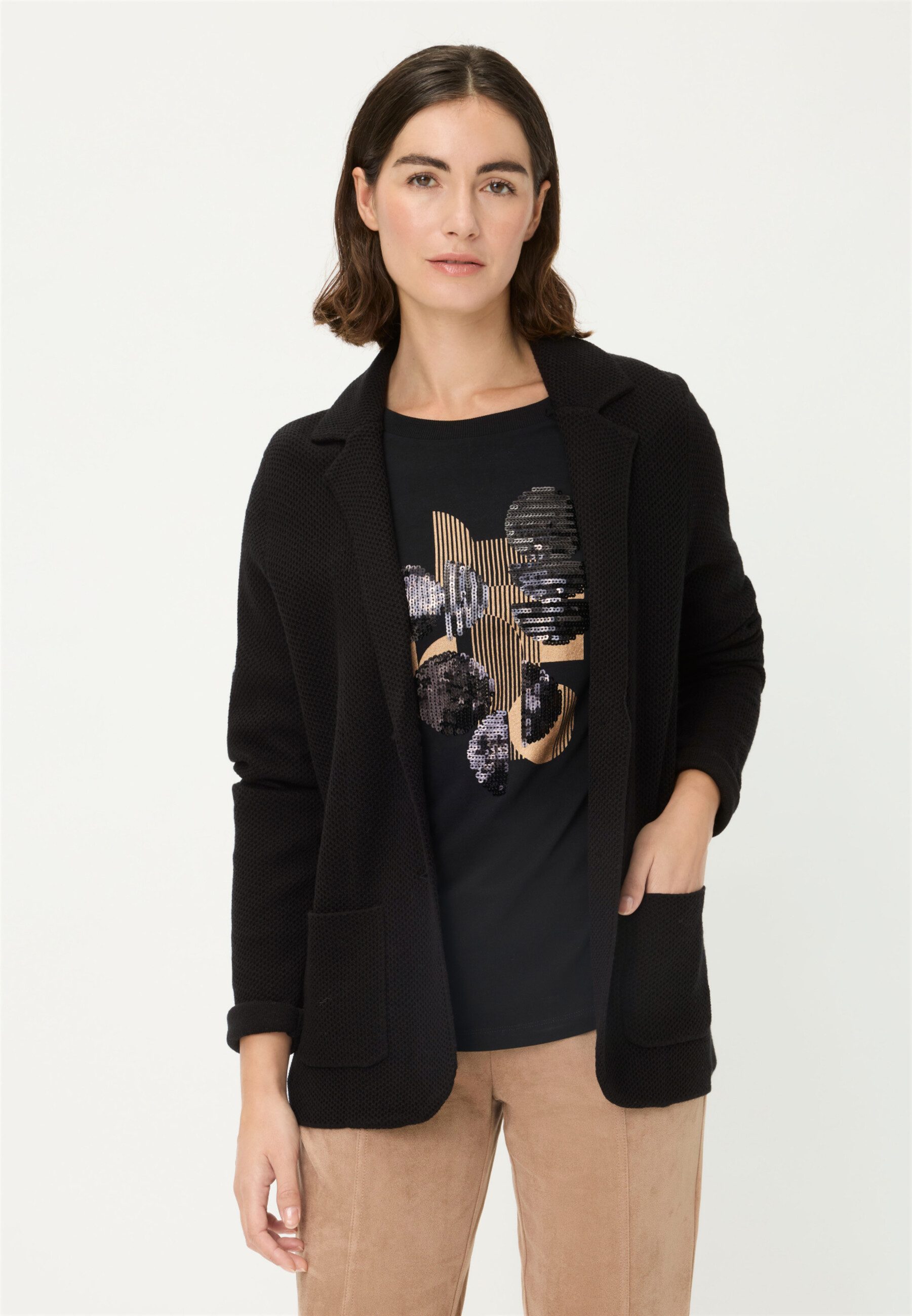 Olsen Cardigan mit Blazerkragen günstig online kaufen