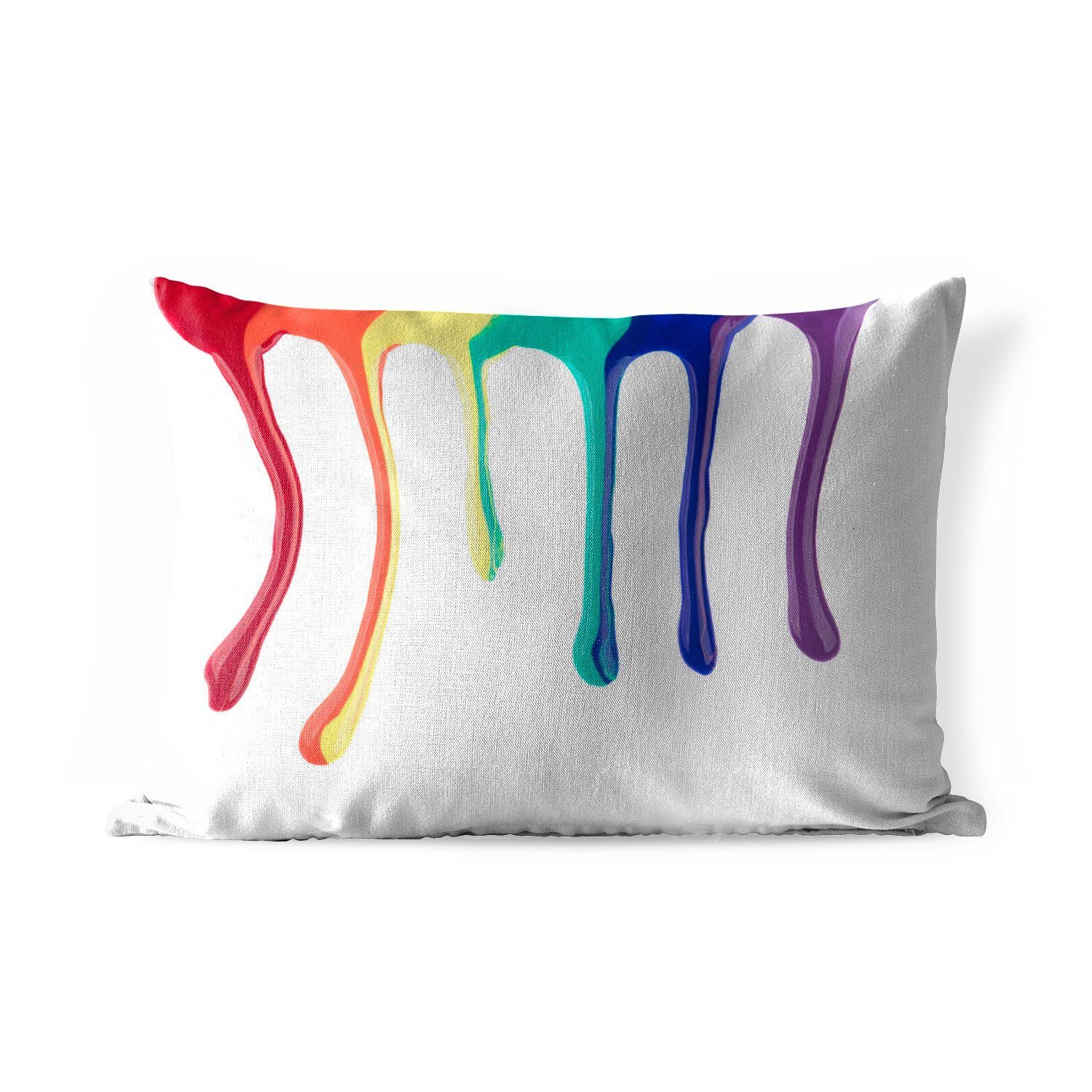 MuchoWow Dekokissen Tropfen der Outdoor-Dekorationskissen, Kissenhülle Polyester, Dekokissenbezug, Regenbogenfarbe