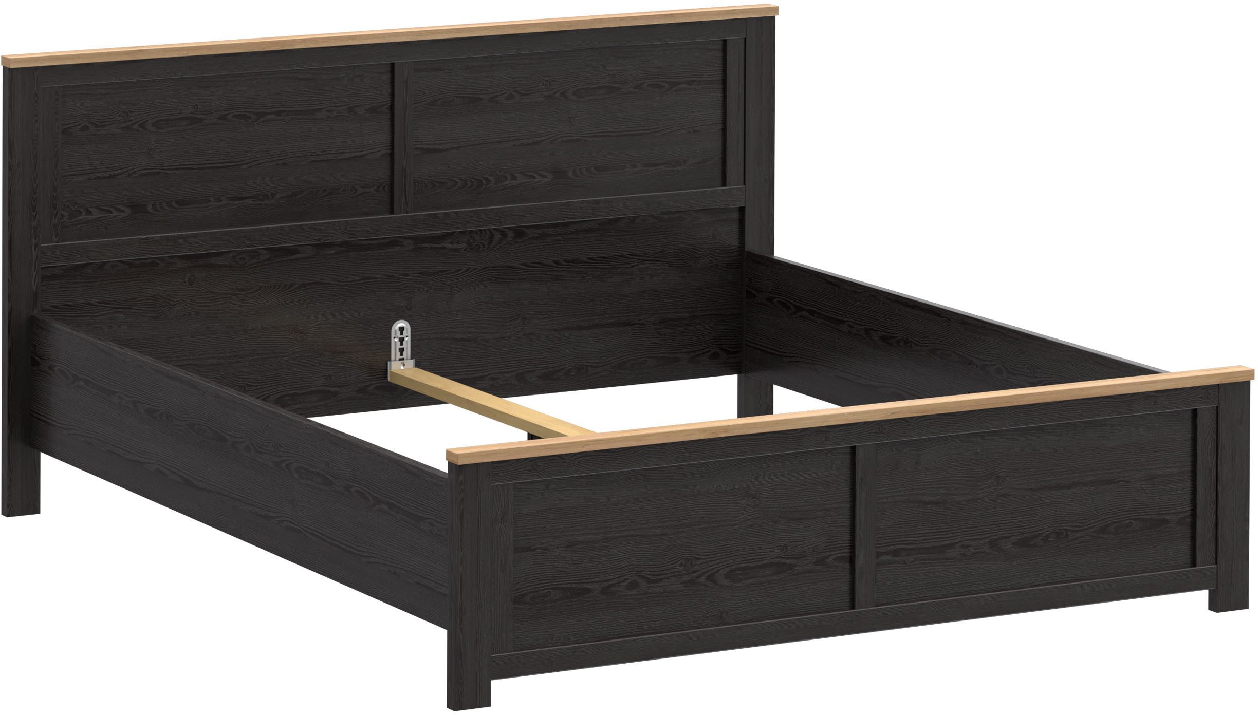 FORTE Bettgestell Bohol, Landhaus, 180 x 2,00 mtr Liegefläche