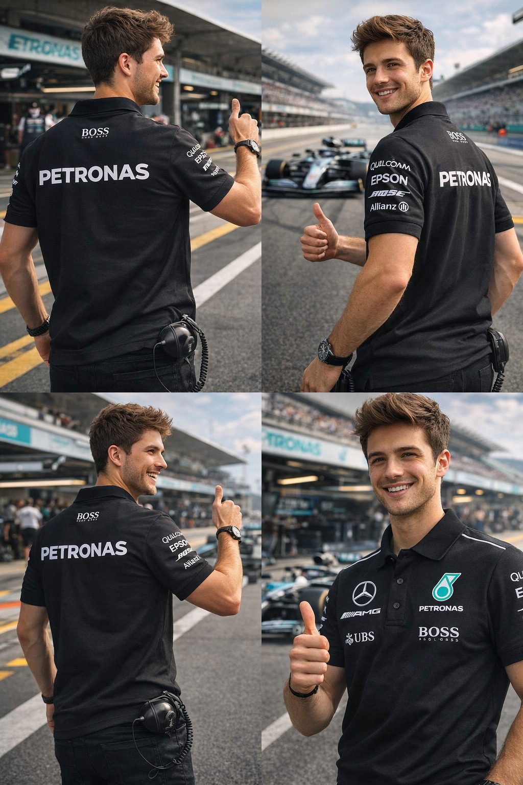 Mercedes AMG Petronas Poloshirt MAMGP RP Mens schwarz 100% Baumwolle mit 3D Hologramm Siegel Gr. XS aus Baumwolle mit lizenziertem Print mit Lizennummer