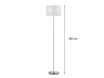 meineWunschleuchte LED Stehlampe, Dimmfunktion, LED wechselbar, Warmweiß, mit Stoff Lampenschirm Weiß H: 160cm, Design-klassiker dimmbar