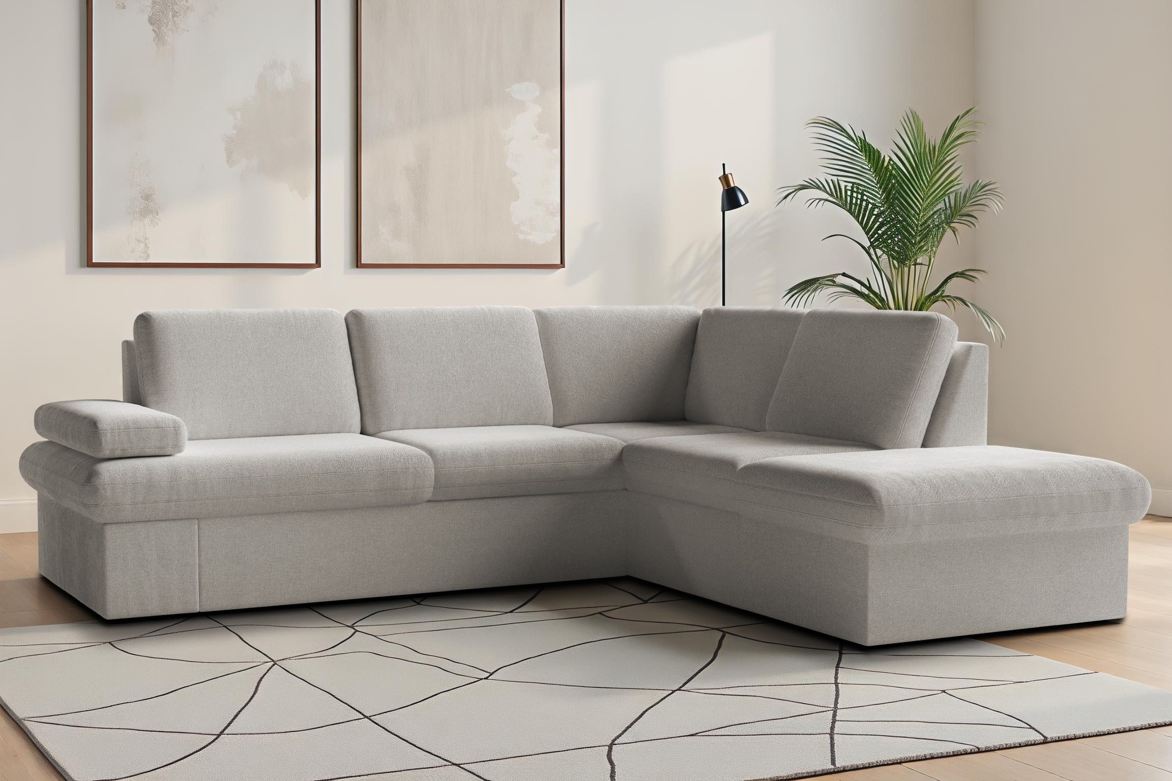sit&more Ecksofa Moreno L-Form, B: 238 cm, mit Armteilverstellung, optional Schlaffunktion