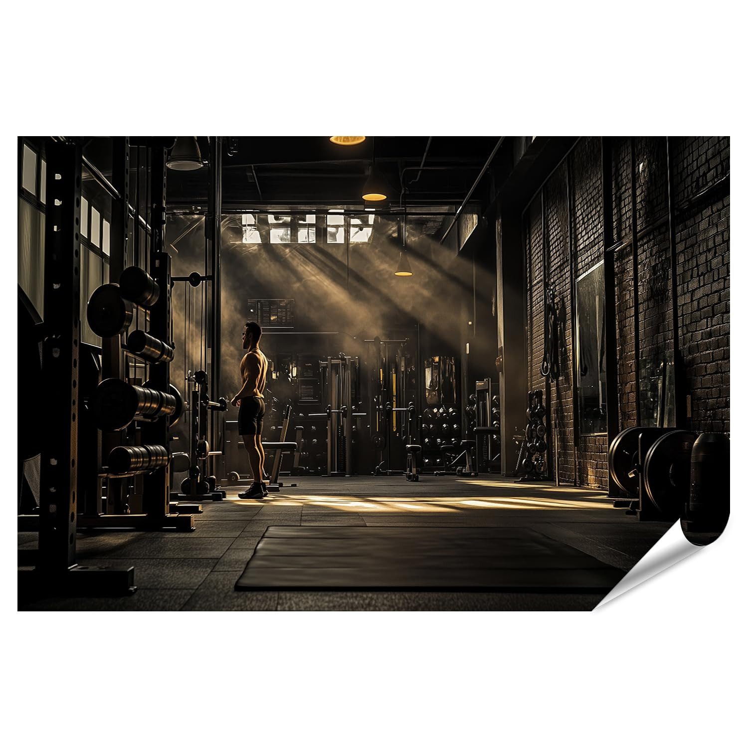 islandburner Poster Morgensonne im Fitnessstudio für Fitnessraum Fitness-Enthusiasten