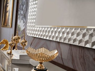 Casa Padrino TV-Schrank Casa Padrino Luxus Art Deco TV Schrank Set Grau / Gold - Wohnzimmer Sideboard mit LED Elektrokamin & TV Rückwand - Art Deco Möbel - Wohnzimmer Möbel - Luxus Möbel - Luxus Einrichtung